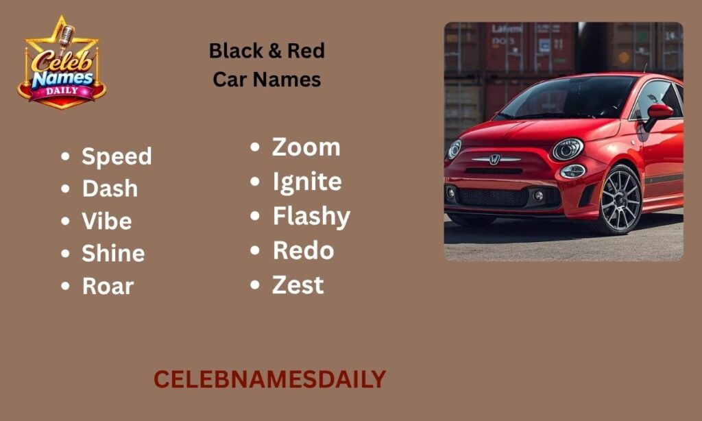 Black & Red Car Names