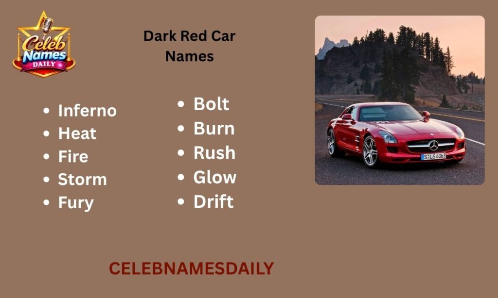 Dark Red Car Names