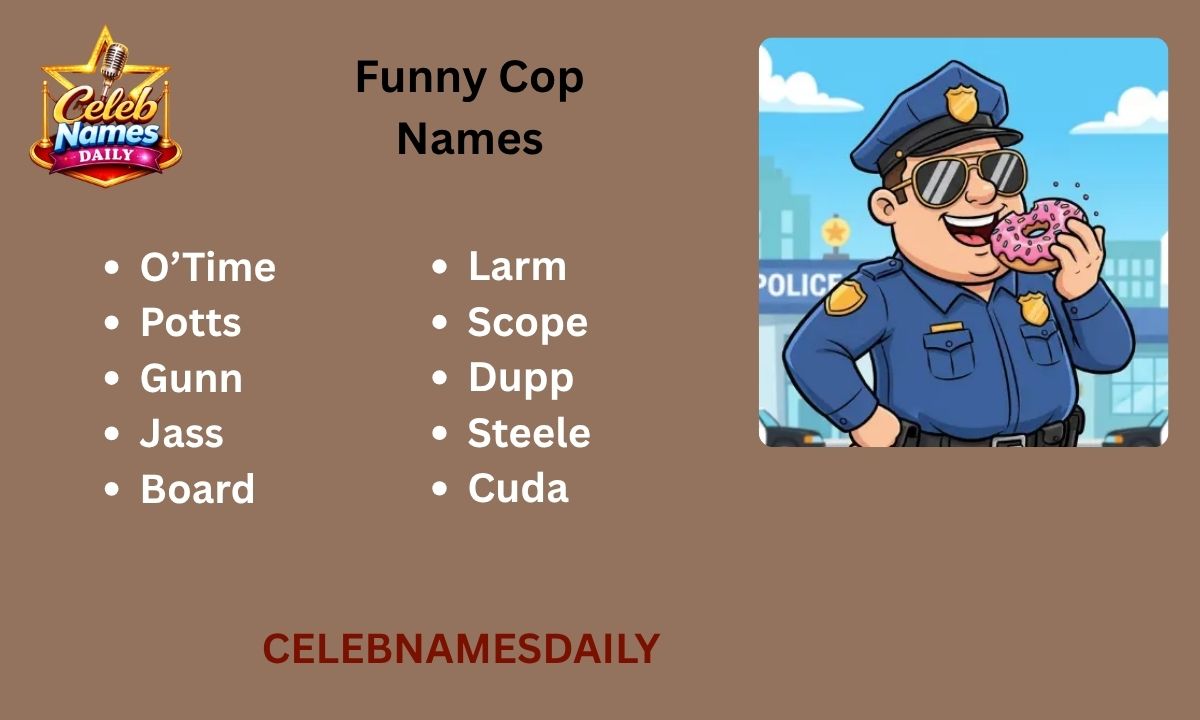 400+ Funny Cop Names: Police Nicknames, Slang, Puns & Funny Cop Name ...